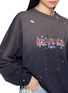  - SUNDAYFRUITMARKET - Upcycled Hard Rock Floral Embroidered Paint Splatter Sweatshirt