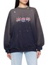 SUNDAYFRUITMARKET Upcycled Hard Rock Floral Embroidered Paint Splatter Sweatshirt