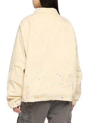 Back View - Click To Enlarge - SUNDAYFRUITMARKET - Square Apple Logo Paint Splatter Washed Jacket