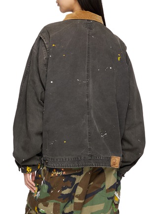 Back View - Click To Enlarge - SUNDAYFRUITMARKET - Logo Embroidered Upcycled Button Up Jacket