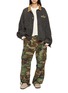 Figure View - Click To Enlarge - SUNDAYFRUITMARKET - Logo Embroidered Upcycled Button Up Jacket