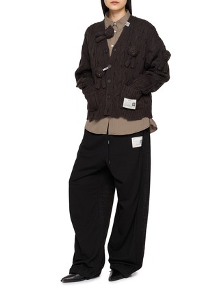 Figure View - Click To Enlarge - MIHARA YASUHIRO - X PINK HOUSE Bear Appliqué Cable Knit Cardigan
