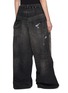 Back View - Click To Enlarge - MIHARA YASUHIRO - Kids Sticker Print Wide Leg Cotton Denim Jeans