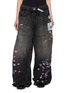 MIHARA YASUHIRO Kids Sticker Print Wide Leg Cotton Denim Jeans