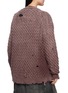 Back View - Click To Enlarge - MIHARA YASUHIRO - Sun Faded Distressed Knit Cardigan