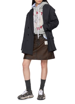 Figure View - Click To Enlarge - MIHARA YASUHIRO - Cat Graphic Print Cotton Hoodie