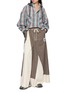 Figure View - Click To Enlarge - MIHARA YASUHIRO - Hooded Layered Chequered Cotton Shirt