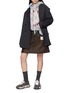 Figure View - Click To Enlarge - MIHARA YASUHIRO - Coated Combined Skirt Pants
