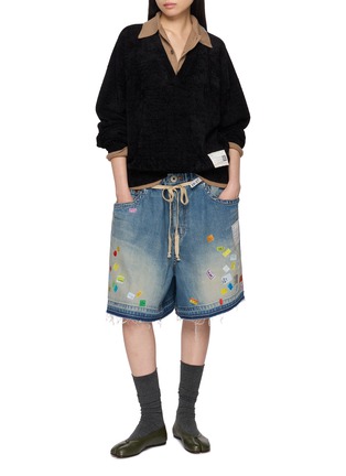 Figure View - Click To Enlarge - MIHARA YASUHIRO - Layered Collar V-Neck Knit Sweater