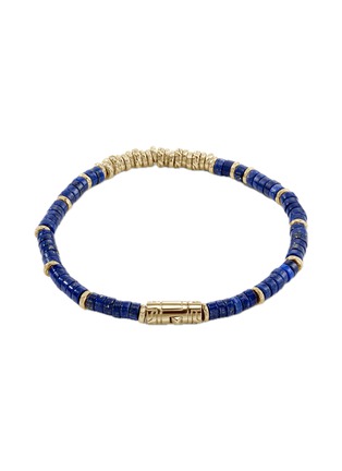 Detail View - Click To Enlarge - JOHN HARDY - Heishi 14K Gold Lapis Lazuli Bead Bracelet — Size UM