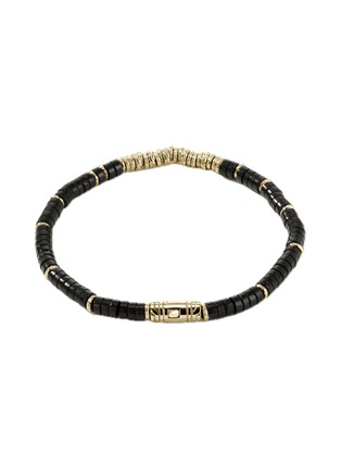 Detail View - Click To Enlarge - JOHN HARDY - Heishi 14K Gold Onyx Bead Bracelet — Size UM