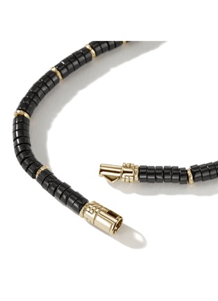 Detail View - Click To Enlarge - JOHN HARDY - Heishi 14K Gold Onyx Bead Bracelet — Size UM