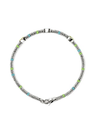 Detail View - Click To Enlarge - JOHN HARDY - Heishi Sterling Silver Peridot Sky Blue Topaz Lemon Quartz Beaded Bracelet — Size UM
