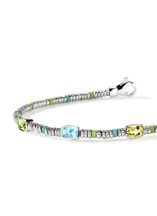  - JOHN HARDY - Heishi Sterling Silver Peridot Sky Blue Topaz Lemon Quartz Beaded Bracelet — Size UM