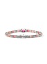 Detail View - Click To Enlarge - JOHN HARDY - Heishi Sterling Silver Rhodolite Red Quartz Rhodochrosite Pink Opal Beaded Bracelet — Size UM