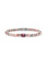 JOHN HARDY Heishi Sterling Silver Rhodolite Red Quartz Rhodochrosite Pink Opal Beaded Bracelet — Size UM
