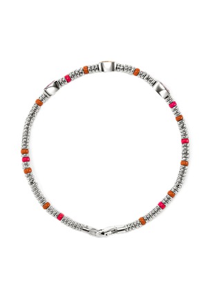 Detail View - Click To Enlarge - JOHN HARDY - Heishi Sterling Silver Orange Citrine Rhodolite Pink Tourmaline Beaded Bracelet — Size US
