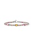 JOHN HARDY Heishi Sterling Silver Orange Citrine Rhodolite Pink Tourmaline Beaded Bracelet — Size US