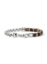 JOHN HARDY Heishi Sterling Silver Tiger Eye Beaded Box Chain Bracelet — Size UM