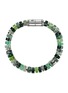 Detail View - Click To Enlarge - JOHN HARDY - Heishi Sterling Silver Emerald Malachite Aventurine Chrysoprase Beaded Bracelet — Size UL