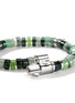  - JOHN HARDY - Heishi Sterling Silver Emerald Malachite Aventurine Chrysoprase Beaded Bracelet — Size UL
