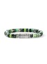 JOHN HARDY Heishi Sterling Silver Emerald Malachite Aventurine Chrysoprase Beaded Bracelet — Size UL