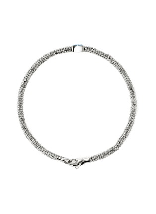 Detail View - Click To Enlarge - JOHN HARDY - Heishi Sterling Silver Swiss Blue Topaz Rondel Bracelet — Size UM