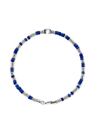Detail View - Click To Enlarge - JOHN HARDY - Heishi Sterling Silver Swiss Blue Topaz Beaded Bracelet — Size UXS