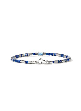 Detail View - Click To Enlarge - JOHN HARDY - Heishi Sterling Silver Swiss Blue Topaz Beaded Bracelet — Size UM