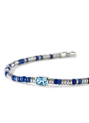  - JOHN HARDY - Heishi Sterling Silver Swiss Blue Topaz Beaded Bracelet — Size UM