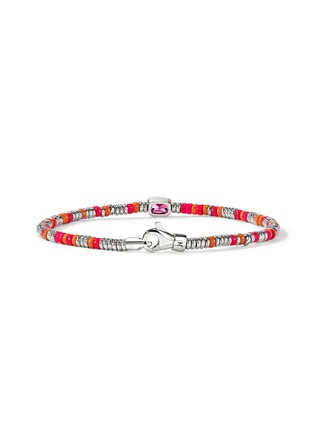 Detail View - Click To Enlarge - JOHN HARDY - Heishi Sterling Silver Rhodolite Beaded Bracelet — Size US