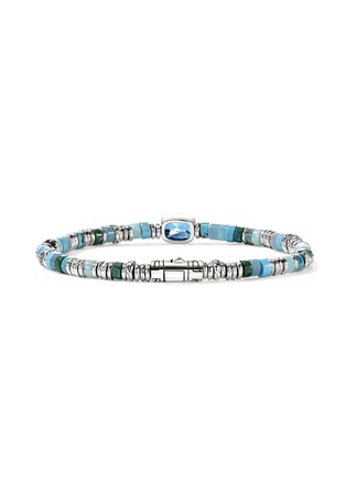 Detail View - Click To Enlarge - JOHN HARDY - Heishi Sterling Silver Swiss Blue Topaz Beaded Bracelet — Size US
