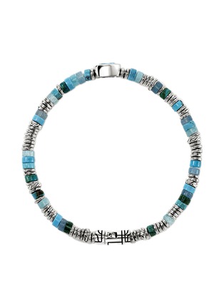 Detail View - Click To Enlarge - JOHN HARDY - Heishi Sterling Silver Swiss Blue Topaz Beaded Bracelet — Size US