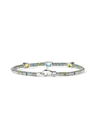 Detail View - Click To Enlarge - JOHN HARDY - Heishi Sterling Silver Peridot Sky Blue Topaz Lemon Quartz Beaded Bracelet — Size UXS