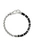 Detail View - Click To Enlarge - JOHN HARDY - Heishi Sterling Silver Black Onyx Beaded Box Chain Bracelet — Size UM