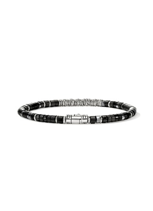 Detail View - Click To Enlarge - JOHN HARDY - Heishi Sterling Silver Matte Treated Black Onyx Hematite Bracelet — Size UM