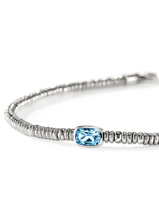 Detail View - Click To Enlarge - JOHN HARDY - Heishi Sterling Silver Swiss Blue Topaz Rondel Bracelet — Size US