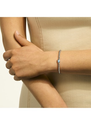  - JOHN HARDY - Heishi Sterling Silver Swiss Blue Topaz Rondel Bracelet — Size US