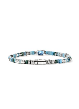 Detail View - Click To Enlarge - JOHN HARDY - Heishi Sterling Silver Swiss Blue Topaz Beaded Bracelet — Size UM