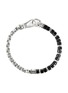 Detail View - Click To Enlarge - JOHN HARDY - Heishi Sterling Silver Black Onyx Beaded Box Chain Bracelet — Size UL