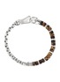 Detail View - Click To Enlarge - JOHN HARDY - Heishi Sterling Silver Tiger Eye Beaded Box Chain Bracelet — Size UL