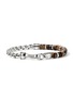 JOHN HARDY Heishi Sterling Silver Tiger Eye Beaded Box Chain Bracelet — Size UL