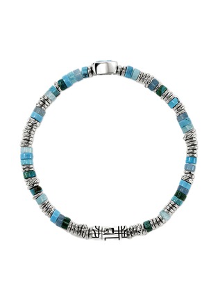 Detail View - Click To Enlarge - JOHN HARDY - Heishi Sterling Silver Swiss Blue Topaz Beaded Bracelet — Size UXS