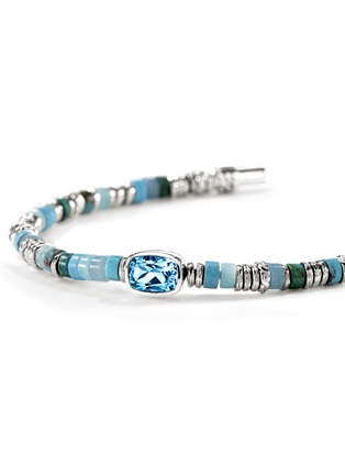  - JOHN HARDY - Heishi Sterling Silver Swiss Blue Topaz Beaded Bracelet — Size UXS