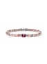 JOHN HARDY Heishi Sterling Silver Rhodolite Red Quartz Rhodochrosite Pink Opal Beaded Bracelet — Size US