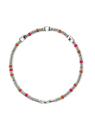 Detail View - Click To Enlarge - JOHN HARDY - Heishi Sterling Silver Orange Citrine Rhodolite Pink Tourmaline Beaded Bracelet — Size UM
