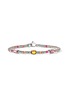 JOHN HARDY Heishi Sterling Silver Orange Citrine Rhodolite Pink Tourmaline Beaded Bracelet — Size UM