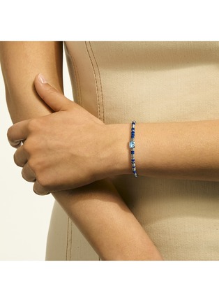  - JOHN HARDY - Heishi Sterling Silver Swiss Blue Topaz Beaded Bracelet — Size US