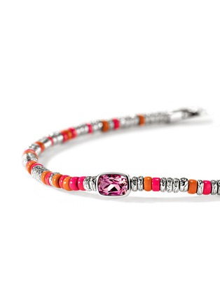  - JOHN HARDY - Heishi Sterling Silver Rhodolite Beaded Bracelet — Size UM
