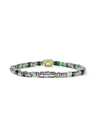 Detail View - Click To Enlarge - JOHN HARDY - Heishi Sterling Silver Peridot Beaded Bracelet — Size UM